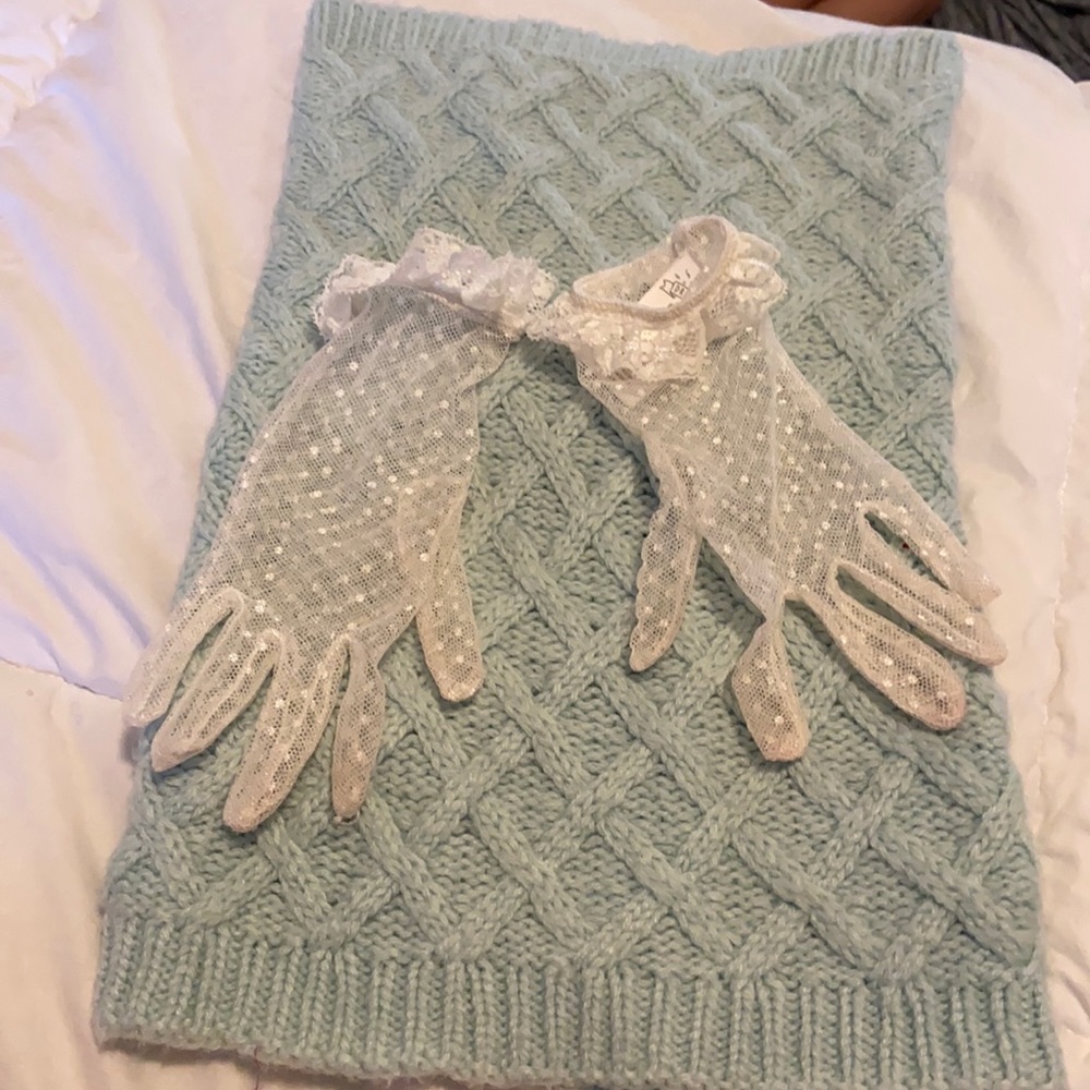 H&M infinity scarf one size , Gymboree lace gloves
